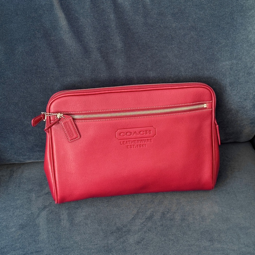 Coach Vintage‎ Red Leather Travel/Toiletry Bag
